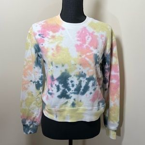SO Juniors Tie Dye Sweatshirt, Size XS, Used, Pink/White/Yellow/Orange/Blue
